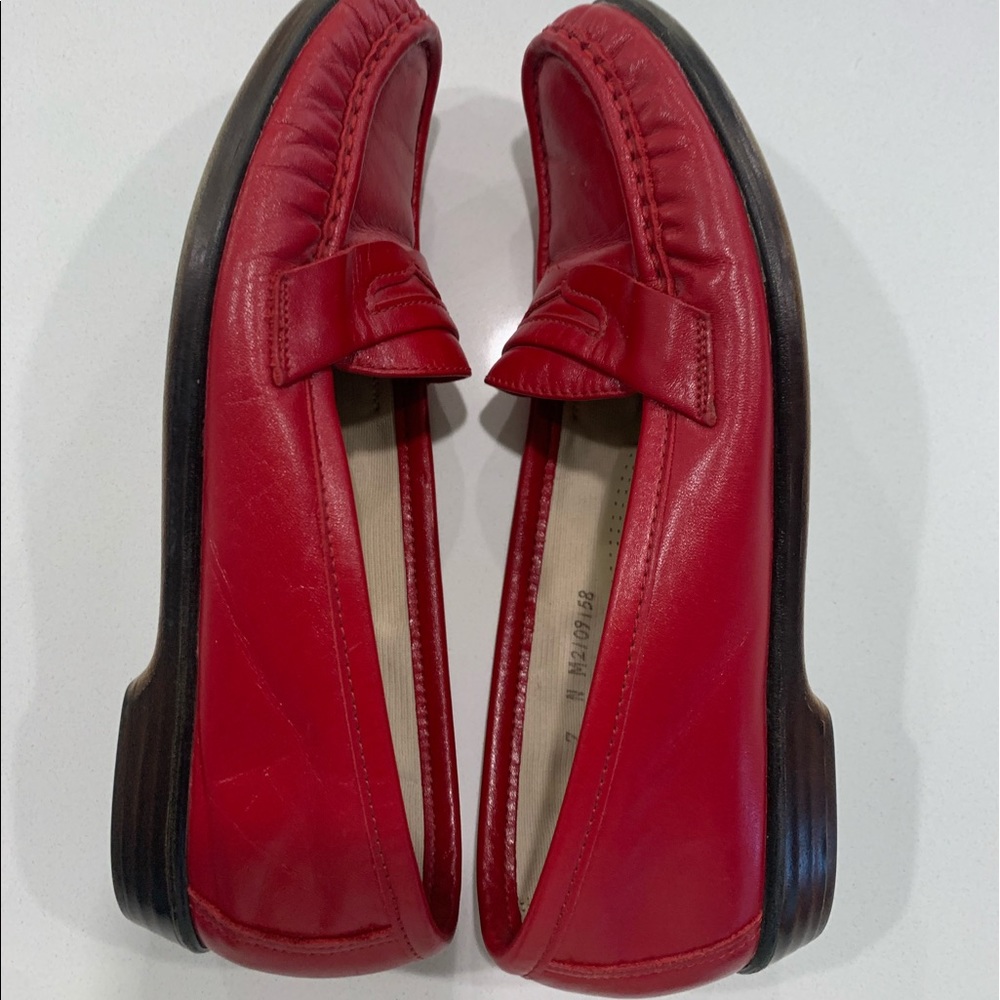 Red SAS loafers